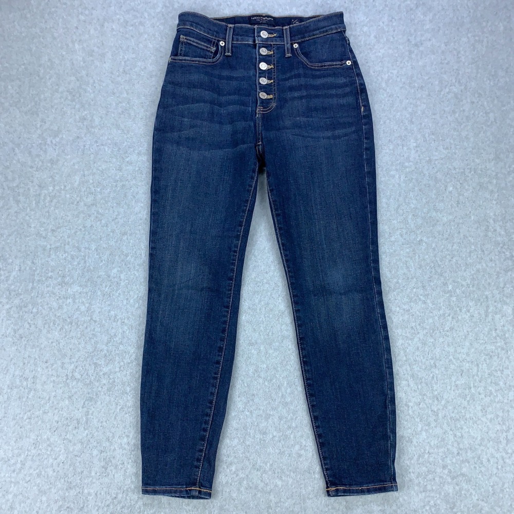 Lucky Brand Bridgette Jeans Womens 6/28 Blue High Rise Skinny Ankle Button Fly